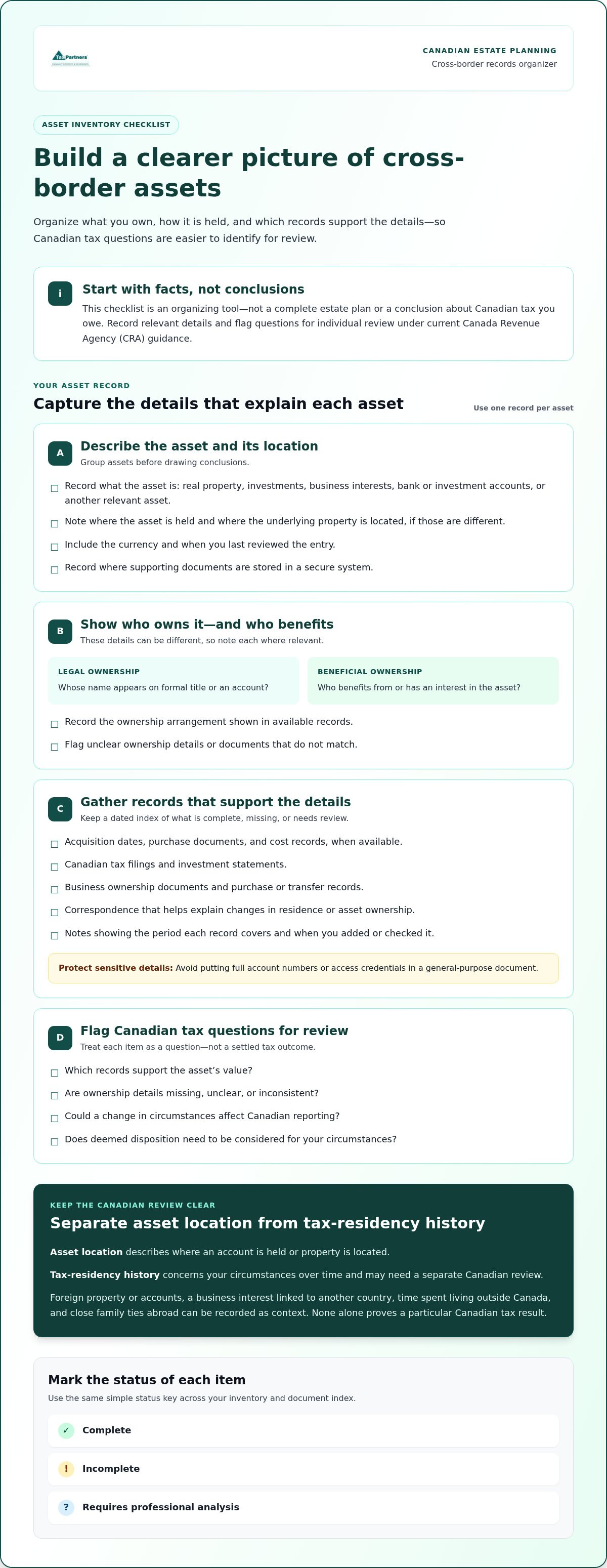 Canadian Cross-Border Estate Planning Checklist for 2026